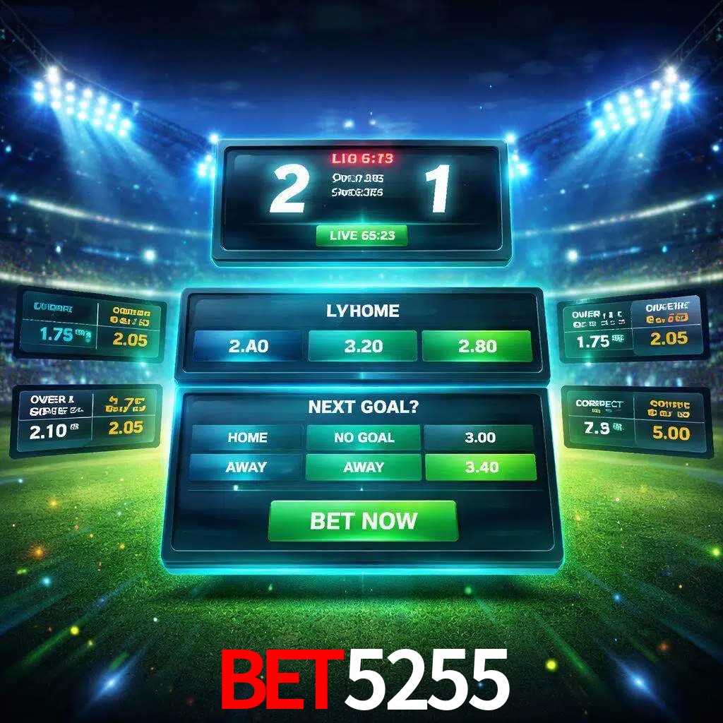 Vista de apuestas en vivo BET5255 durante un partido en curso